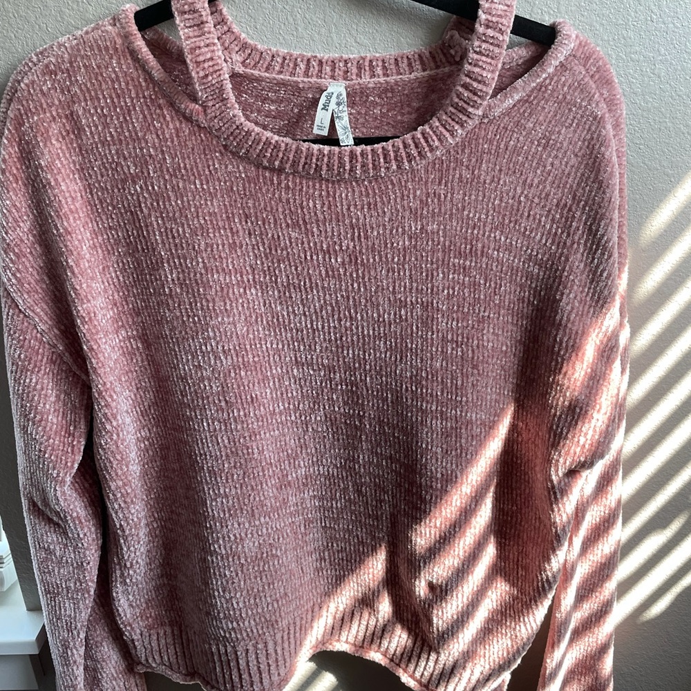 Mudd Crushed Velvet Cutout Sweater